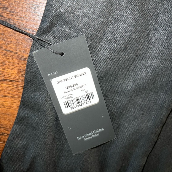 NWT Citizens of Humanity Anthropologie Greyson Black Coated Leggings Jeggings 27 - Picture 2 of 3